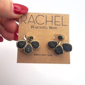 RACHEL Rachel Roy Gold and Dark Earrings